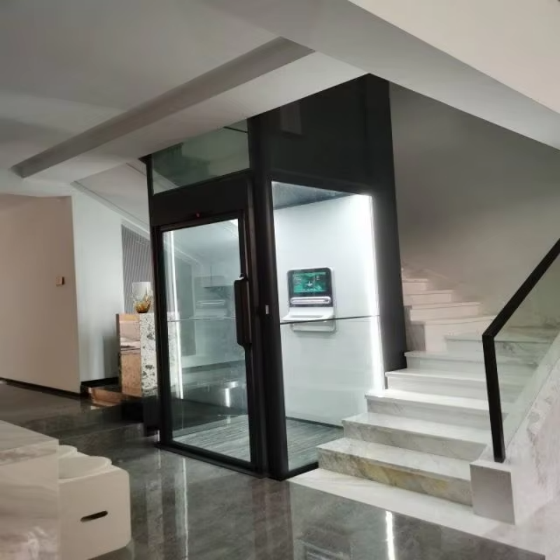 VTEV109 Ascensores Elevadores Lift elegant pentru vilă din sticlă pentru casă duplex privată