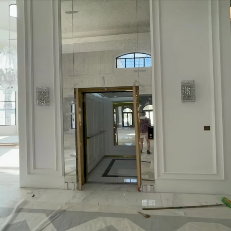 VTEV109 Ascensores Elevadores Lift elegant pentru vilă din sticlă pentru casă duplex privată