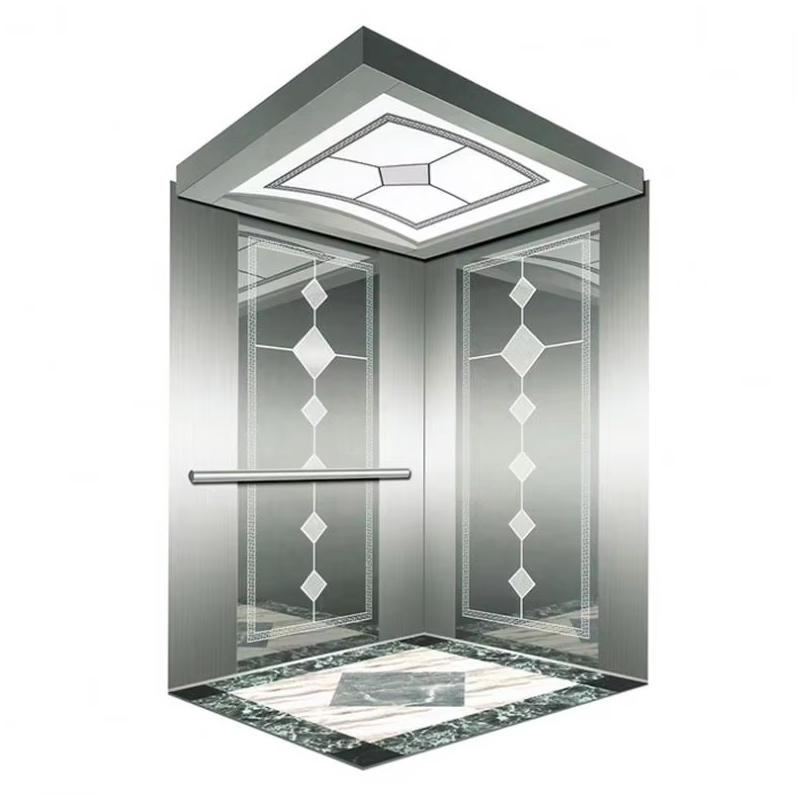 Cabină de lift pentru pasageri VTSP134 cu plafon LED eficient din punct de vedere energetic Construcție din oțel inoxidabil Certificat ISO9001 1 an garanție