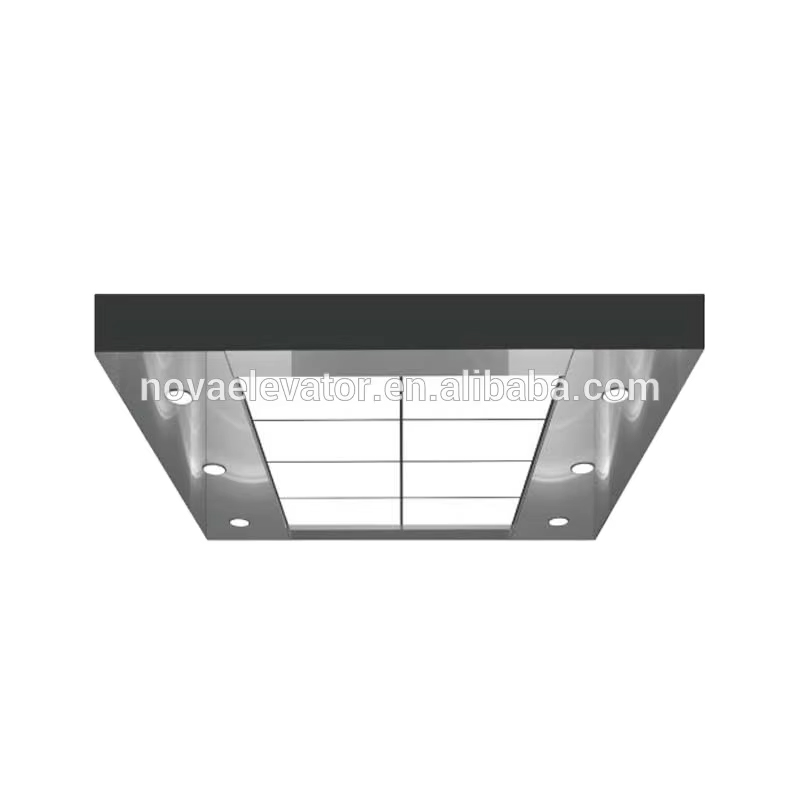 VTSP140 Piesă de schimb pentru lift Accesorii interioare pentru cabină Cabină de lift Tavan din oțel inoxidabil Design modern de tavan cu lift