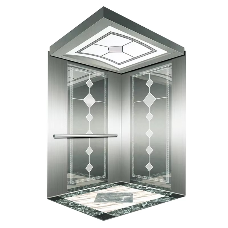 VTSP136 Piese și accesorii pentru lift Cabină de lift pentru pasageri cu iluminare LED și decorare premium