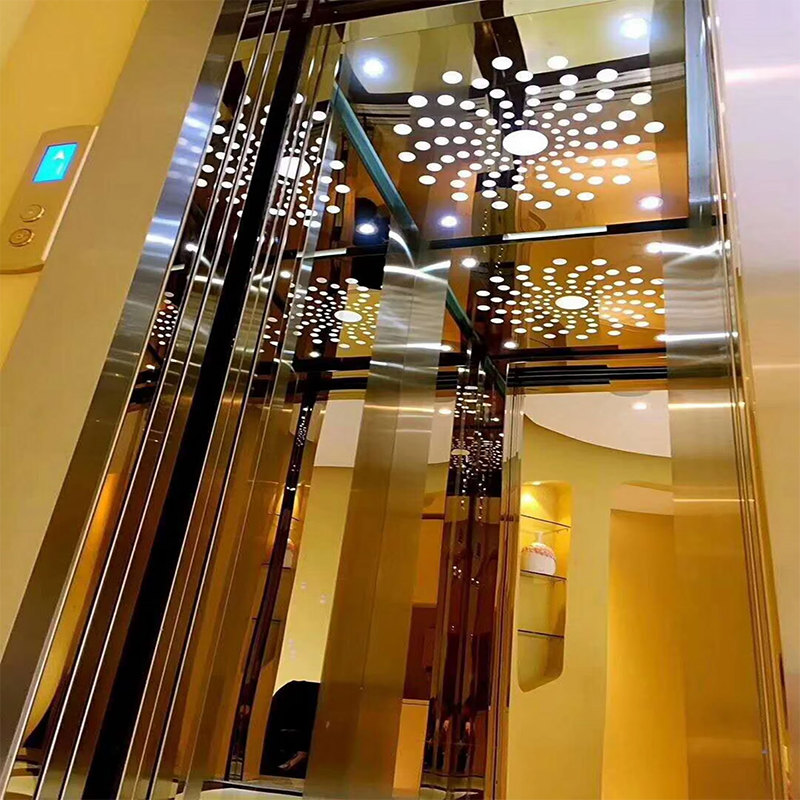 VTSP136 Piese și accesorii pentru lift Cabină de lift pentru pasageri cu iluminare LED și decorare premium