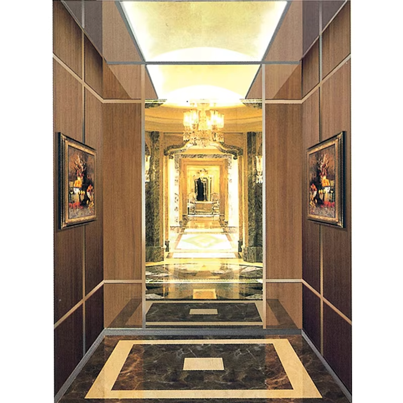 VTSP126 Piese și accesorii pentru lift Cabină de lift pentru pasageri cu decorațiuni interioare moderne