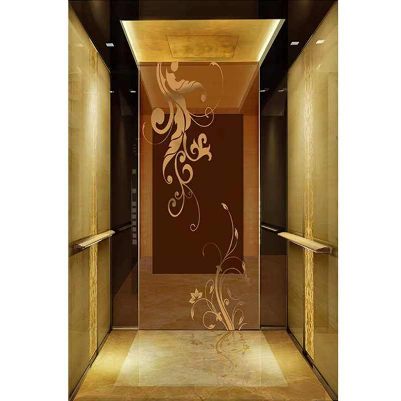 VTSP126 Piese și accesorii pentru lift Cabină de lift pentru pasageri cu decorațiuni interioare moderne